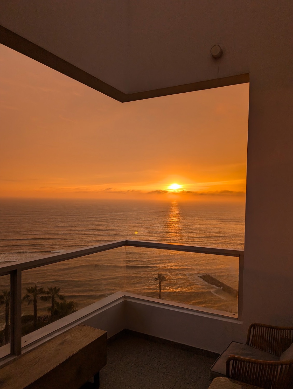 Sunset over the Pacific from the corner balcony