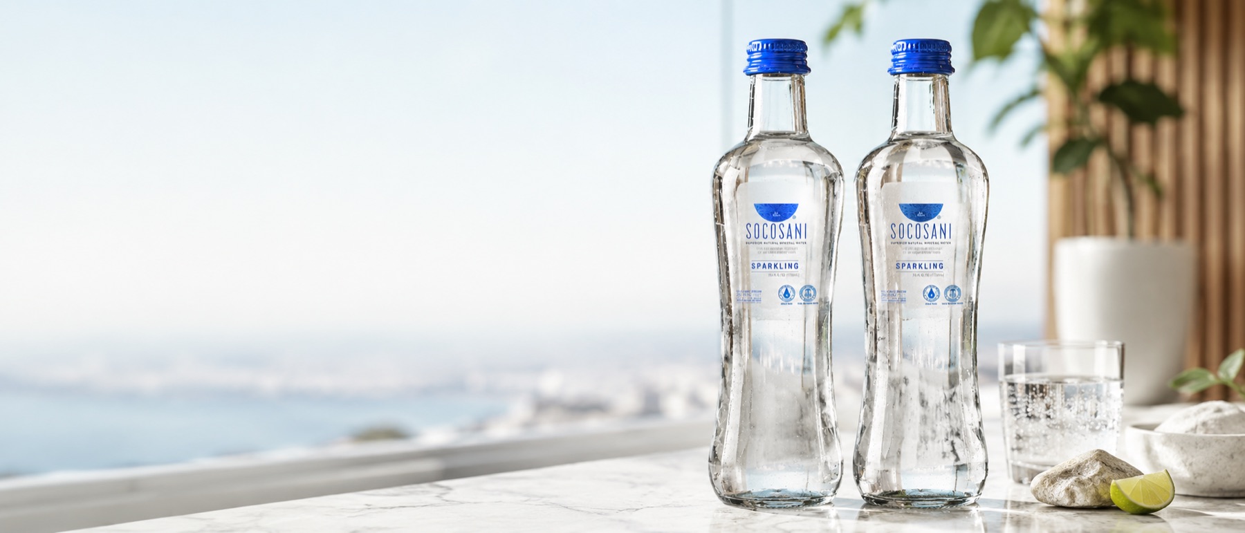 Socosani sparkling mineral water chilled for arrival